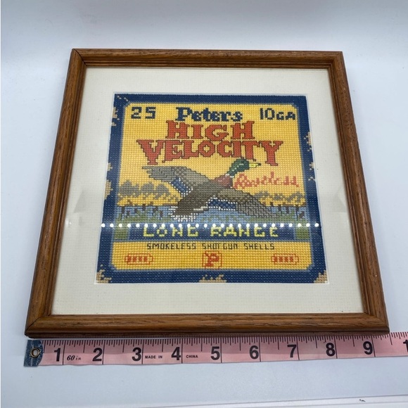 Vintage Peter's 10 Gauge Framed and Matted Cross-Stitch - Picture 4 of 5